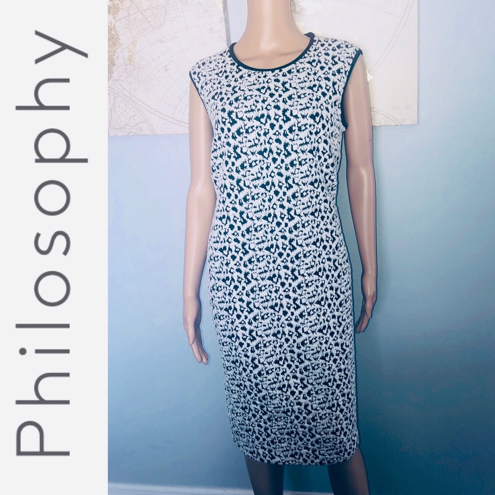 Philosophy Black and White Midi Dress